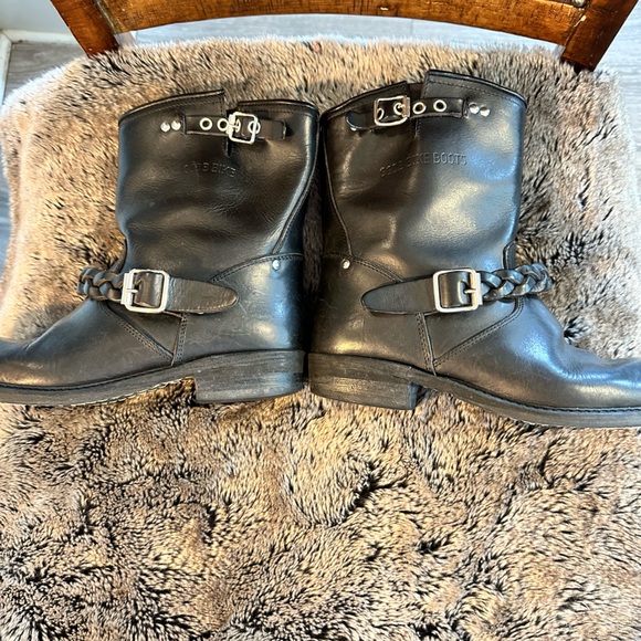 Golden Goose GGDB Deluxe Black Biker Boots With Braided Buckle, Size 40 - Picture 10 of 13